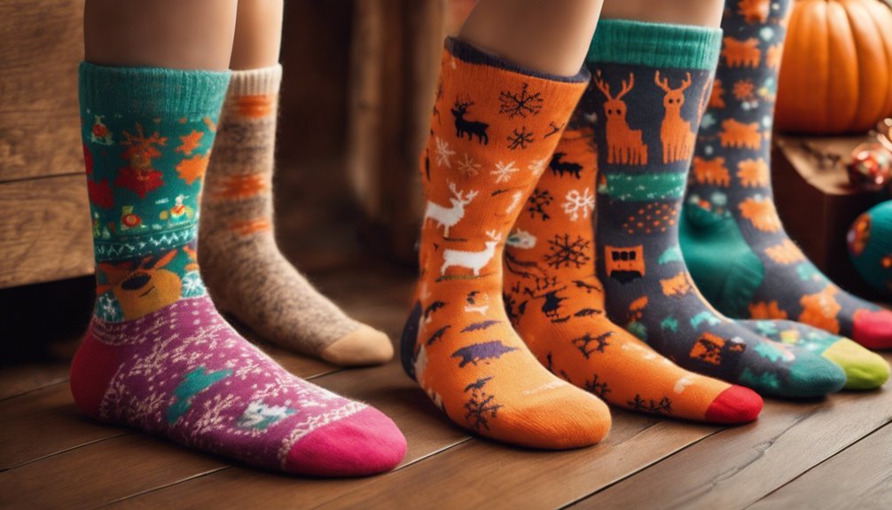 holiday themed festive socks