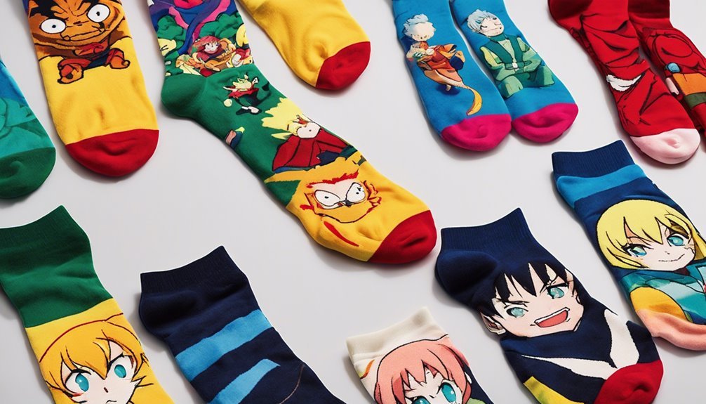 vibrant artistic anime socks